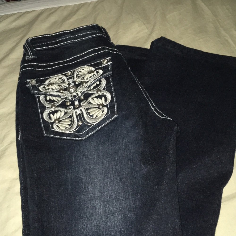 VIVI DIVA WOMENS EMBELLISHED JEANS